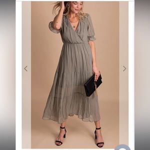 Elegant Gray Maxi Dress